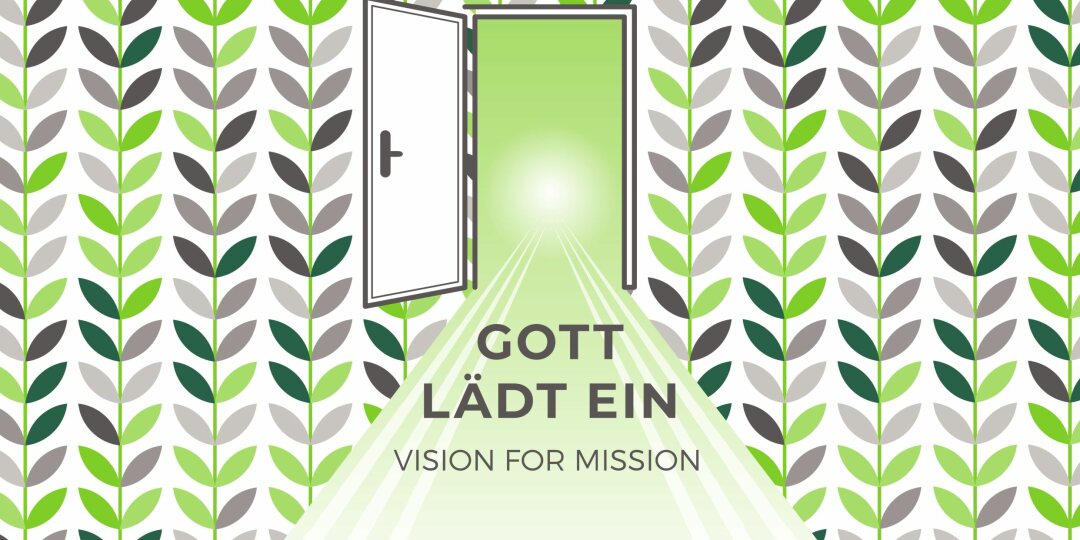 Logo der Allianzgebetswoche - Eine Tür mit dem Slogan "Gott lädt ein - Vision for Mission"